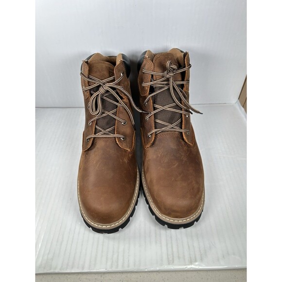 Size 13 Timberland Pro Men's 6" Gritstone Soft Toe Lace Work Boot Solid Brown - Picture 2 of 8